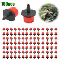 100pcs Adjustable Drippers for Agriculture Adjustable Flow Head Drippers Water Saving Anti-clogging Irrigation Sprinkler red
