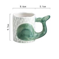 Dolphin Whale Tail Ceramic Mug  Handle Cute Fish Cup Shark Goldfish Children's Breakfast Milk 401-500ml