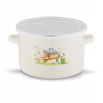 Emaliuotas puodas Tadar Garden su dangčiu, 2,3 l, 18 cm