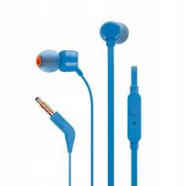 Laidinės į ausis įstatomos JBL T110 ausinės su mikrofonu, mėlynos