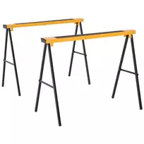 2 darbo stalų komplektas, stelažai dirbtuvėms, keliamoji galia iki 250 kg, metaliniai, geltoni