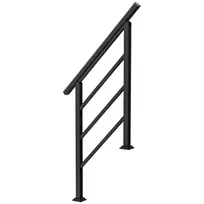 Laiptų turėklai 1-3 pakopoms, 94cm, kampu reguliuojami, lauko ir vidaus, metaliniai, juodi