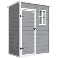 Outsunny Sodo Namelis Plastikinis 1,14m² 151 x 92 x 193cm Su Nameliu Stogeliu Grindys Langas Pilkas
