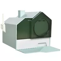 Kačių kraiko dėžutė su semtuvėliu ir filtru, gaubtuvu, šviesiai mėlynas, katėms iki 5 kg, 47x45x42cm