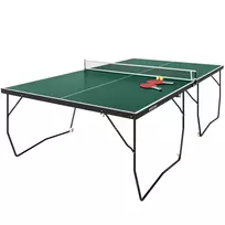 Sulankstomas stalo teniso stalas su ratukais - žalias 274 x 152,5 x 76 cm