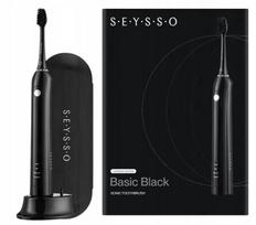 SeyssO Carbon Basic juodas ultragarsinis dantų šepetėlis su 3 režimais ir 2 antgaliais