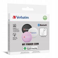 Verbatim My Finder Coin Bluetooth sekimo įrenginių rinkinys Apple Find My, 3 vnt., juodas, baltas ir rožinis, 32135
