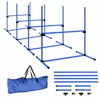 Agility kliūčių rinkinys, slalomo lazdos, šunų dresavimo rinkinys, 4 x kliūtys, 99x65x94cm