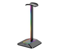 Ausinių stovas Mozos D12 su RGB LED apšvietimu ir USB jungtimis