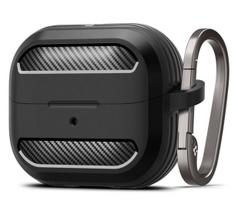 Spigen dėklas Galaxy Buds 3 / 3 Pro ausinėms, juodas, atsparus smūgiams