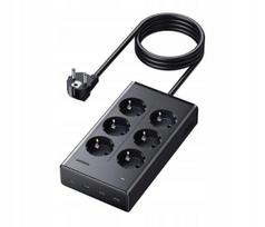 Ugreen S622 maitinimo šakotuvas su 6 lizdais, 3 USB jungtimis ir USB-C jungtimi