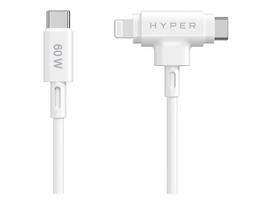 Hyper | HyperJuice Silicone USB-C to USB-C and Lightning Hybrid 60W Cable