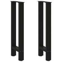vidaXL Konsolinio stalo kojos, juodos, 2 vnt., 38x(72-73) cm, plienas