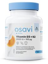 Osavi Vitamin D3 + K2 2000 IU + 100 µg – 60 Minkštųjų Kapsulių