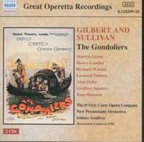 CD Gilbert & Sullivan, & Martyn Green, & Henry Goodier, & Richard Watson , & Leonard Osborn, & Alan Styler, & Geoffrey Sanders, & Tom Hancock, & The D'Oyly Carte Opera Company*, & New Promenade Orchestra*, & Isidore Godfrey - The Gondoliers (naudota)