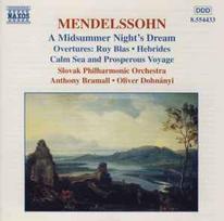 CD Mendelssohn*, & Slovak Philharmonic Orchestra, & Anthony Bramall • & Oliver Dohnányi* - A Midsummer Night's Dream (Overtures: Ruy Blas • Hebrides • Calm Sea And Prosperous Voyage) (naudota)