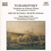 CD Tchaikovsky* / & Bruch* / & Bloch*, & Maria Kliegel, & National Symphony Orchestra Of Ireland, & Gerhard Markson - Variations On A Rococo Theme / Kol Nidrei / Schelomo (naudota)