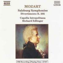 CD Mozart*, & Capella Istropolitana, & Richard Edlinger - Salzburg Symphonies / Divertimento K. 205 (naudota)