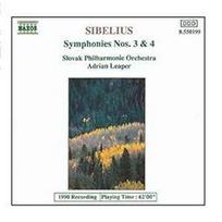 CD Sibelius*, & Slovak Philharmonic Orchestra, & Adrian Leaper - Symphonies Nos. 3 & 4 (naudota)