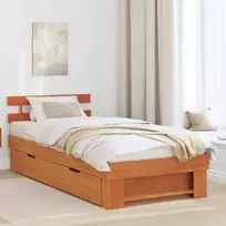 Lova Lovos rėmas Vaško ruda 80 x 200 cm Kietos pušies mediena