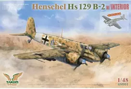 Takom Henschel Hs 129 B-2 lėktuvo modelis 1/48 su interjeru