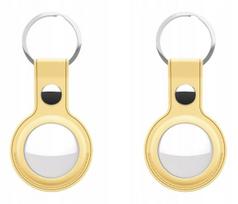 KeyBudz dėklai Apple AirTag pakabukui, 2 vnt., pastelinės geltonos spalvos