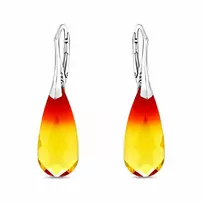 Diamond Sky Jewelry Sidabriniai auskarai „Rainbow Waterfall (Fireopal)“ su Swarovski® kristalais