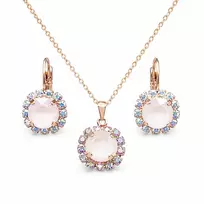 Diamond Sky Jewelry Papuošalų rinkinys moterims „Glory II (Powder Rose)“ su Swarovski® kristalais