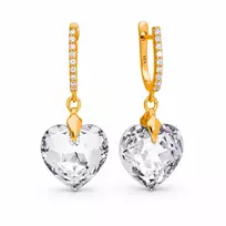 Diamond Sky Jewelry Sidabriniai auskarai „Romantic Heart III“ su Swarovski® kristalais
