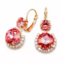 Diamond Sky Jewelry Auskarai „Clarice VI (Rose Peach)“ su Swarovski® kristalais