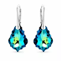 Diamond Sky Jewelry Sidabriniai auskarai „Baroque V (Bermuda Mėlyna)“ su Swarovski® kristalais