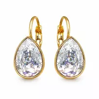 Diamond Sky Jewelry Auskarai „Crystal Drop (Baltas Patina)“ su Swarovski® kristalais