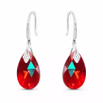 Diamond Sky Jewelry Sidabriniai auskarai „Baroque III (Light Siam Shimmer)“ su Swarovski® kristalais
