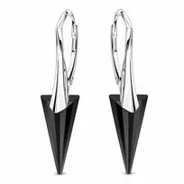 Diamond Sky Jewelry Sidabriniai auskarai „Spike II (Jet)“ su Swarovski® kristalais