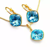 Diamond Sky Jewelry Papuošalų rinkinys moterims „Glare IV (Aqua G)“ su Swarovski® kristalais