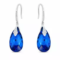 Diamond Sky Jewelry Sidabriniai auskarai „Baroque III (Capri Mėlyna Comet Argent Light)“ su Swarovski® kristalais