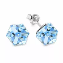 Diamond Sky Jewelry Sidabriniai auskarai „Rubicon II (Aquamarine Comet Argent Light)“ su Swarovski® kristalais