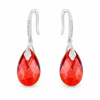 Diamond Sky Jewelry Sidabriniai auskarai „Baroque III (Raudona Magma)“ su Swarovski® kristalais