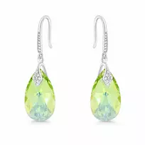 Diamond Sky Jewelry Sidabriniai auskarai „Baroque III (Peridot AB)“ su Swarovski® kristalais