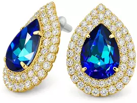 Diamond Sky Jewelry Auskarai „Jasmine (Bermuda Mėlyna)“ su Swarovski® kristalais