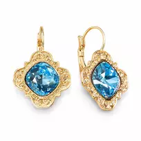 Diamond Sky Jewelry Auskarai „Nostalgia III (Aquamarine Mėlyna)“ su Swarovski® kristalais