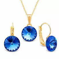 Diamond Sky Jewelry Papuošalų rinkinys moterims „Clarice II (Sapphire)“ su Swarovski® kristalais