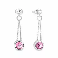 Diamond Sky Jewelry Sidabriniai auskarai „Bonbon (Light Rose)“ su Swarovski® kristalais