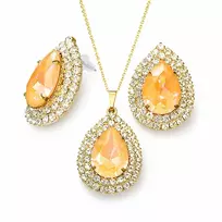 Diamond Sky Jewelry Papuošalų rinkinys moterims „Jasmine (Peach DeLite)“ su Swarovski® kristalais