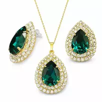 Diamond Sky Jewelry Papuošalų rinkinys moterims „Jasmine (Emerald)“ su Swarovski® kristalais