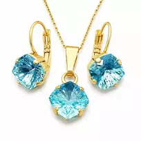 Diamond Sky Jewelry Papuošalų rinkinys moterims „Mystic (Aquamarine)“ su Swarovski® kristalais