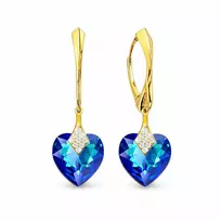 Diamond Sky Jewelry Sidabriniai auskarai „Cute Valentine (Bermuda Mėlyna)“ su Swarovski® kristalais
