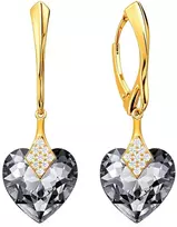 Diamond Sky Jewelry Sidabriniai auskarai „Cute Valentine (Sidabrinis Night)“ su Swarovski® kristalais