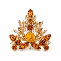 Diamond Sky Jewelry Segė moterims DiamondSky „Kristalo Šakelė II (Light Amber / Topaz / Golden Shadow)“ su Swarovski kristalais