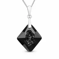 Diamond Sky Jewelry Sidabrinis pakabukas „Growing Crystal (Jet)“ su Swarovski® kristalais